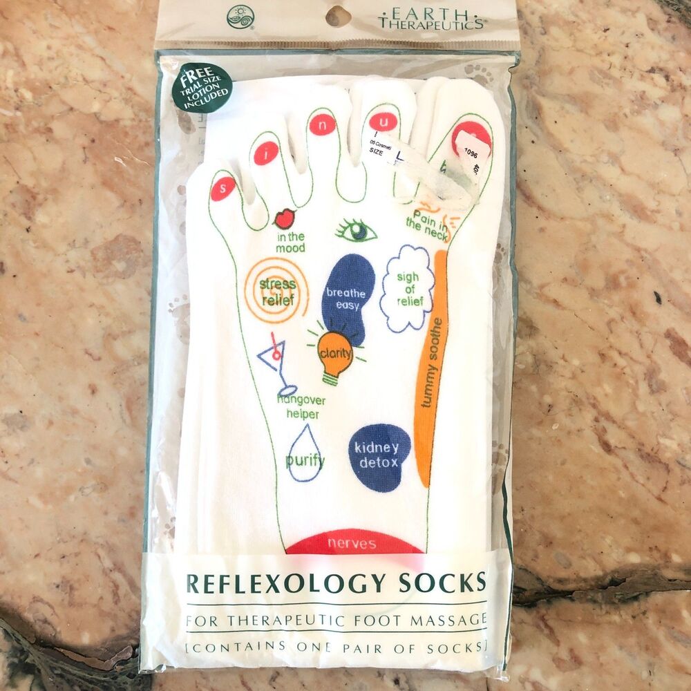 Earth Therapeutics Reflexology Foot Massage Softening Socks - NEW